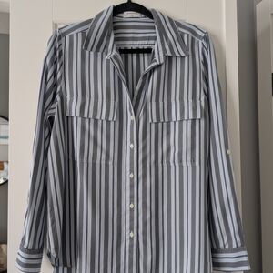 Babaton Utility Shirt - Blue and Grey Striped